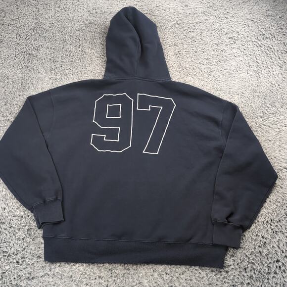 Hollister Hoodie Men Extra Small Blue Pullover Sweater Embroidered Streetwear - Picture 5 of 6